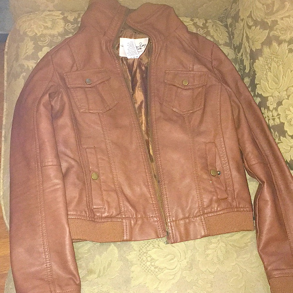American Rag faux brown leather jacket